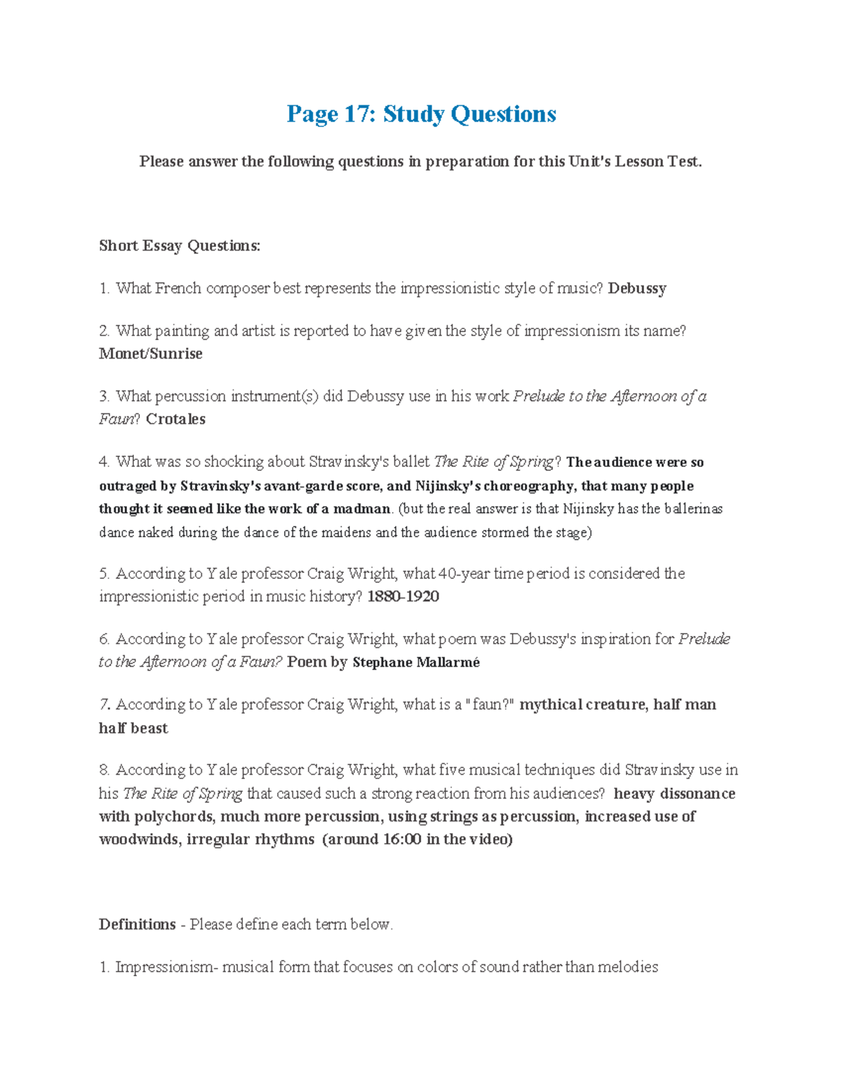 6. Modern Notes - Page 17: Study Questions Please answer the following ...
