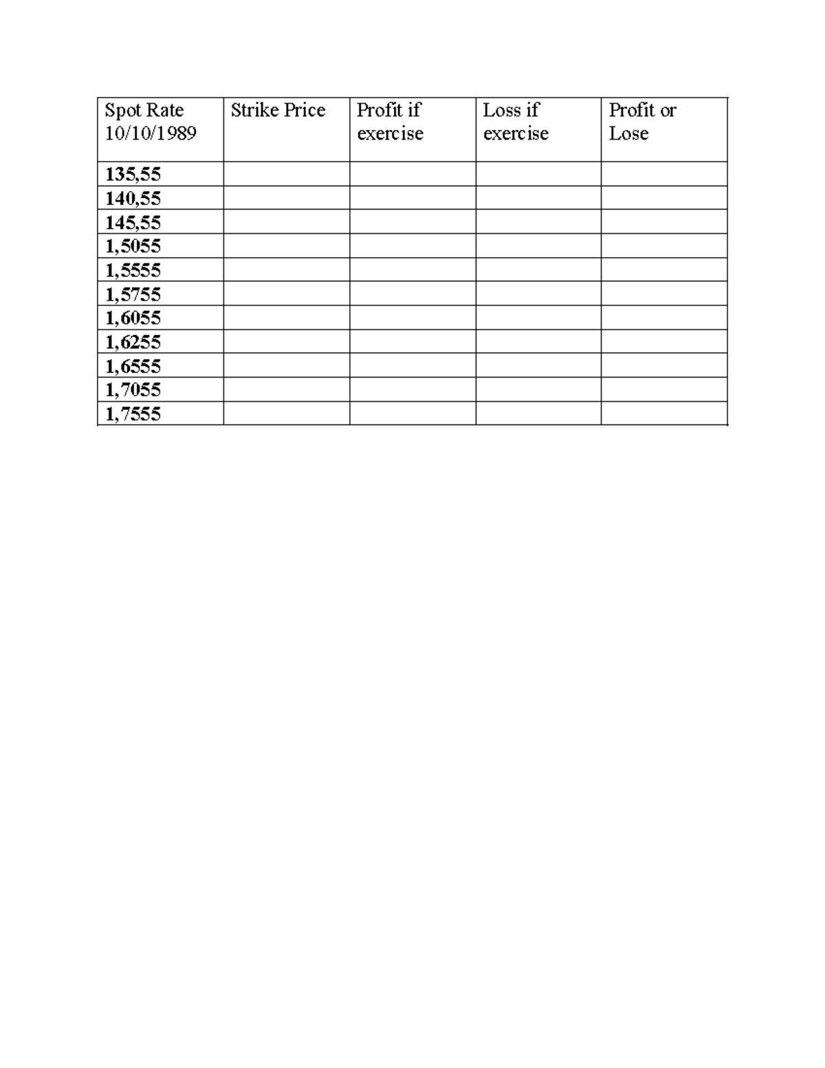 Spot Rate 10 - exercise to develop knowledge - International Finance ...