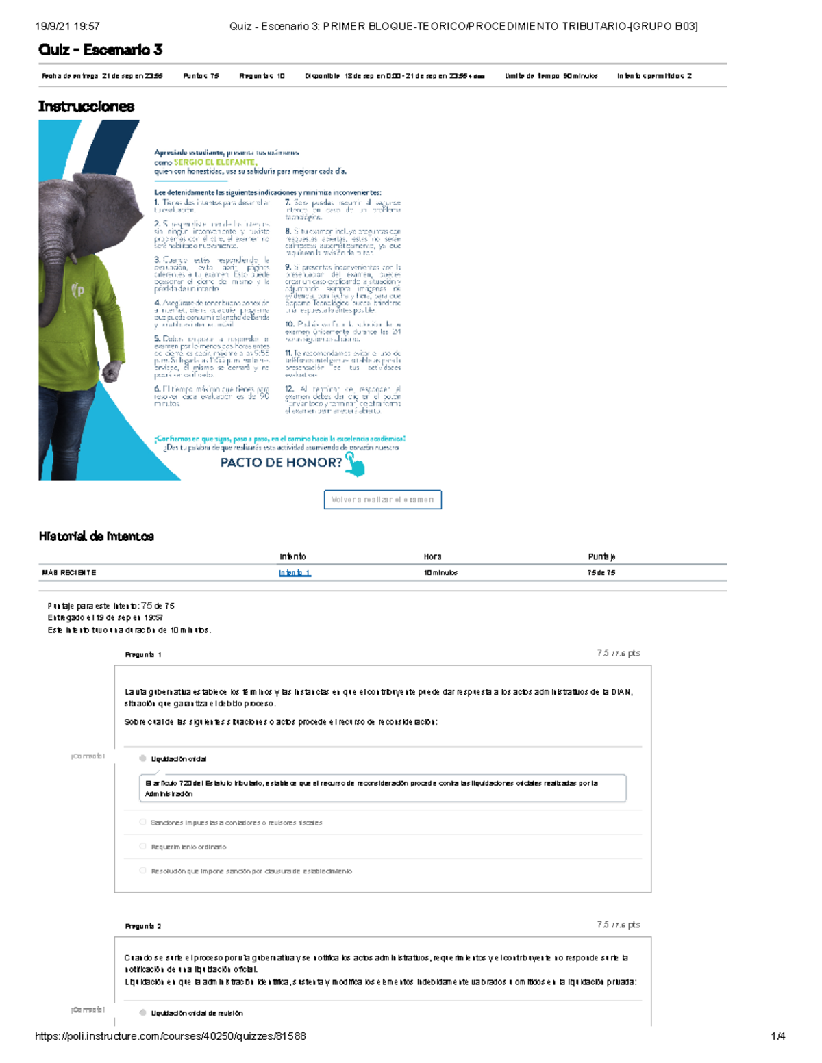 Quiz - Escenario 3 Primer Bloque- Teorico Procedimiento Tributario ...