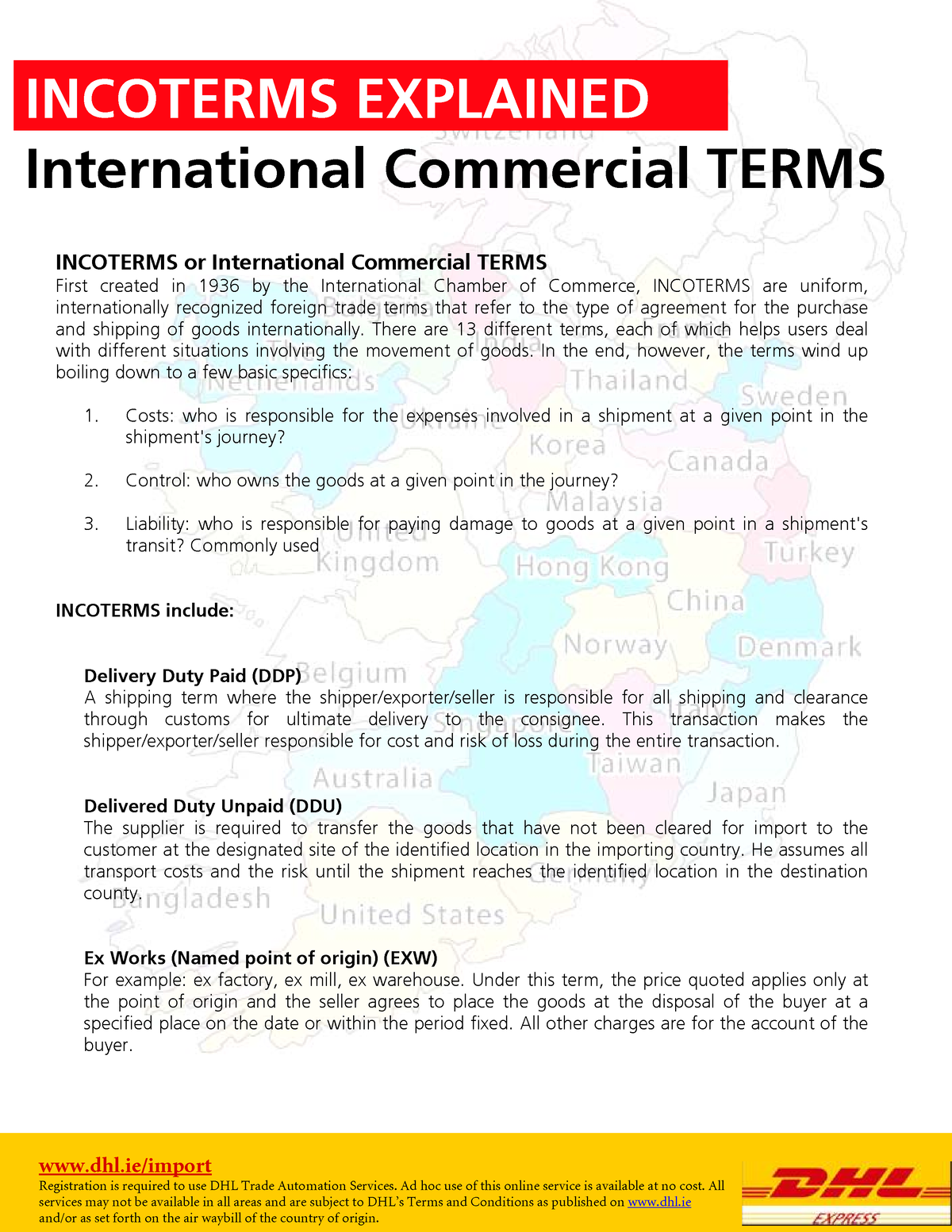 Dhl Incoterms Explained - INCOTERMS EXPLAINED International Commercial ...