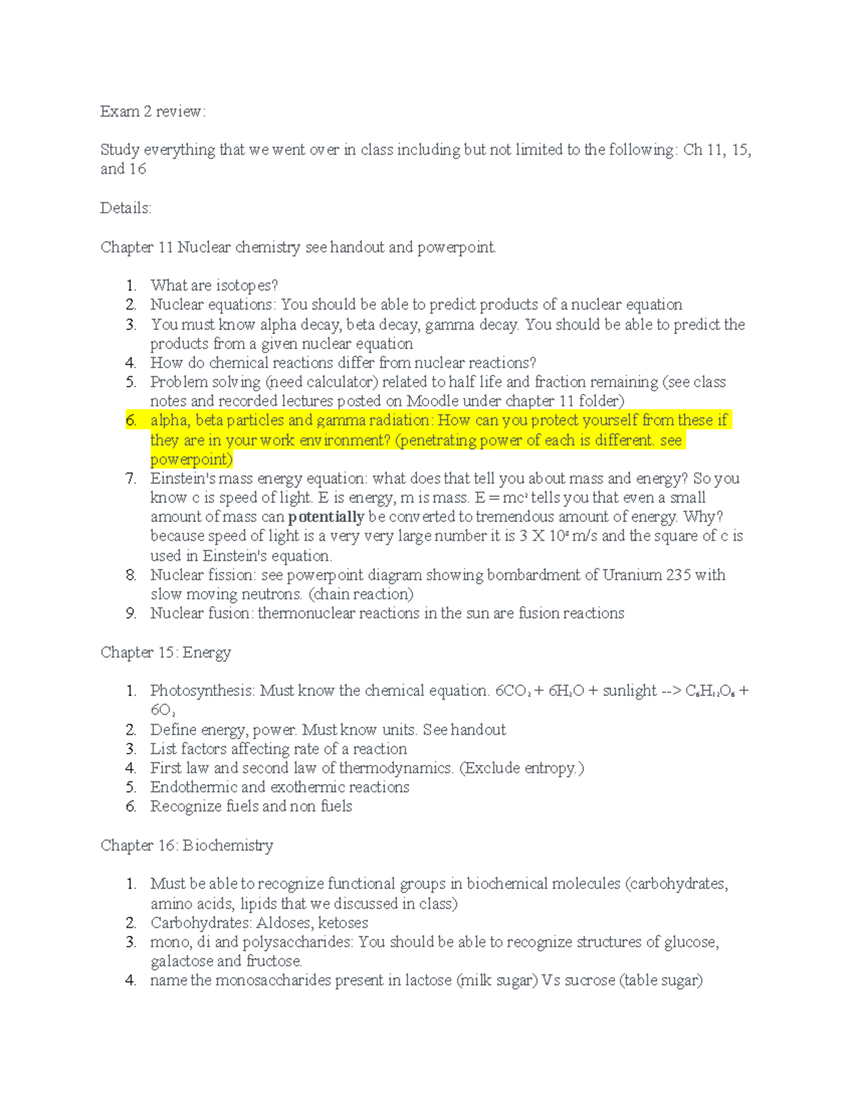 CHEM 102 Exam 2 Review - asdfghjklqwertyuiop - Exam 2 review: Study ...