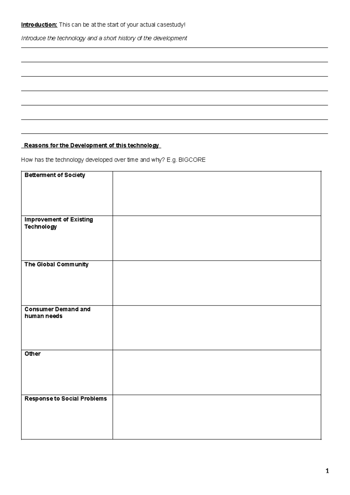Case study templet - template - Introduction: This can be at the start ...