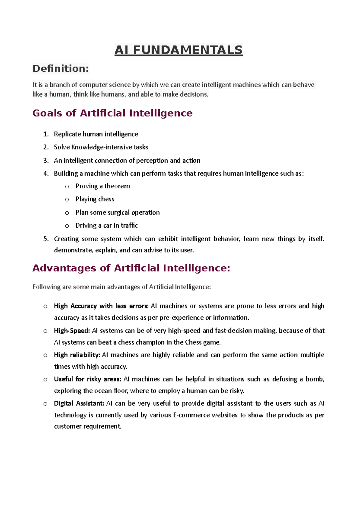 Ai Fundamentals - Ai Fundamnentals - Ai Fundamentals Definition: It Is 