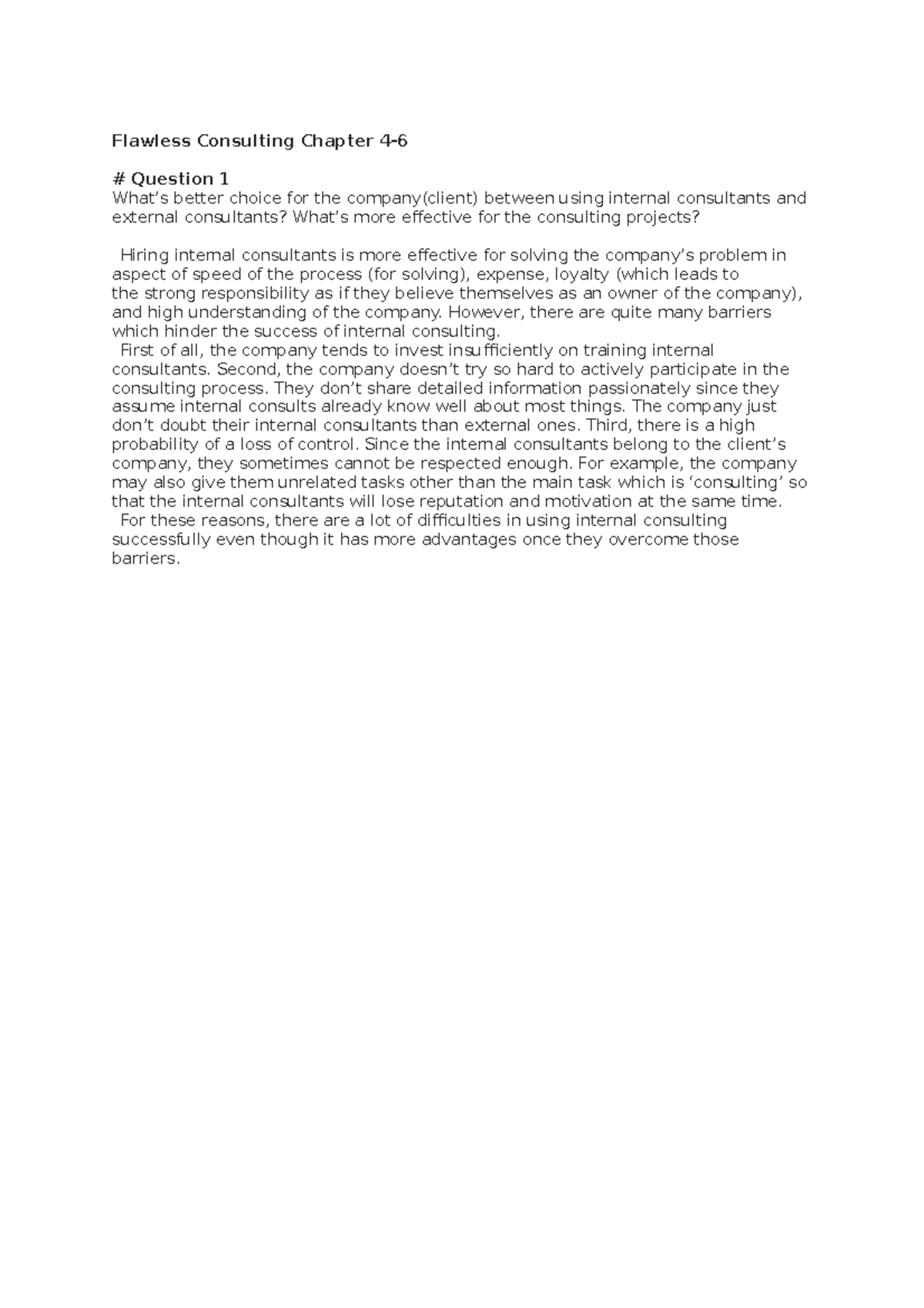Flawless consulting chapter 4 6 summary - Flawless Consulting Chapter 4 ...