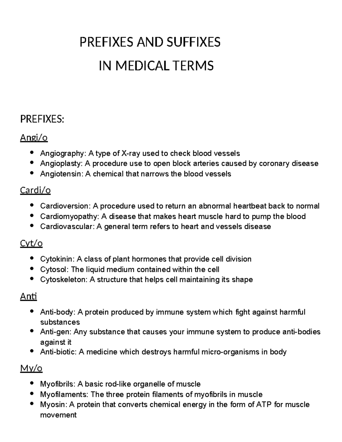 English bjkkbk PREFIXES AND SUFFIXES IN MEDICAL TERMS PREFIXES