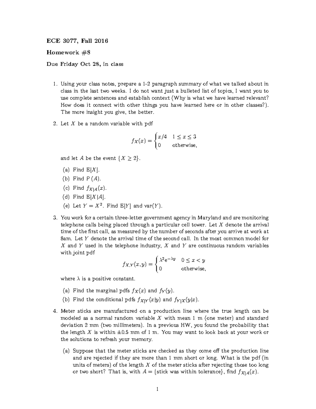 Hw08-3077-fa16 - Homework Solutions - ECE 3077, Fall 2016 Homework Due ...