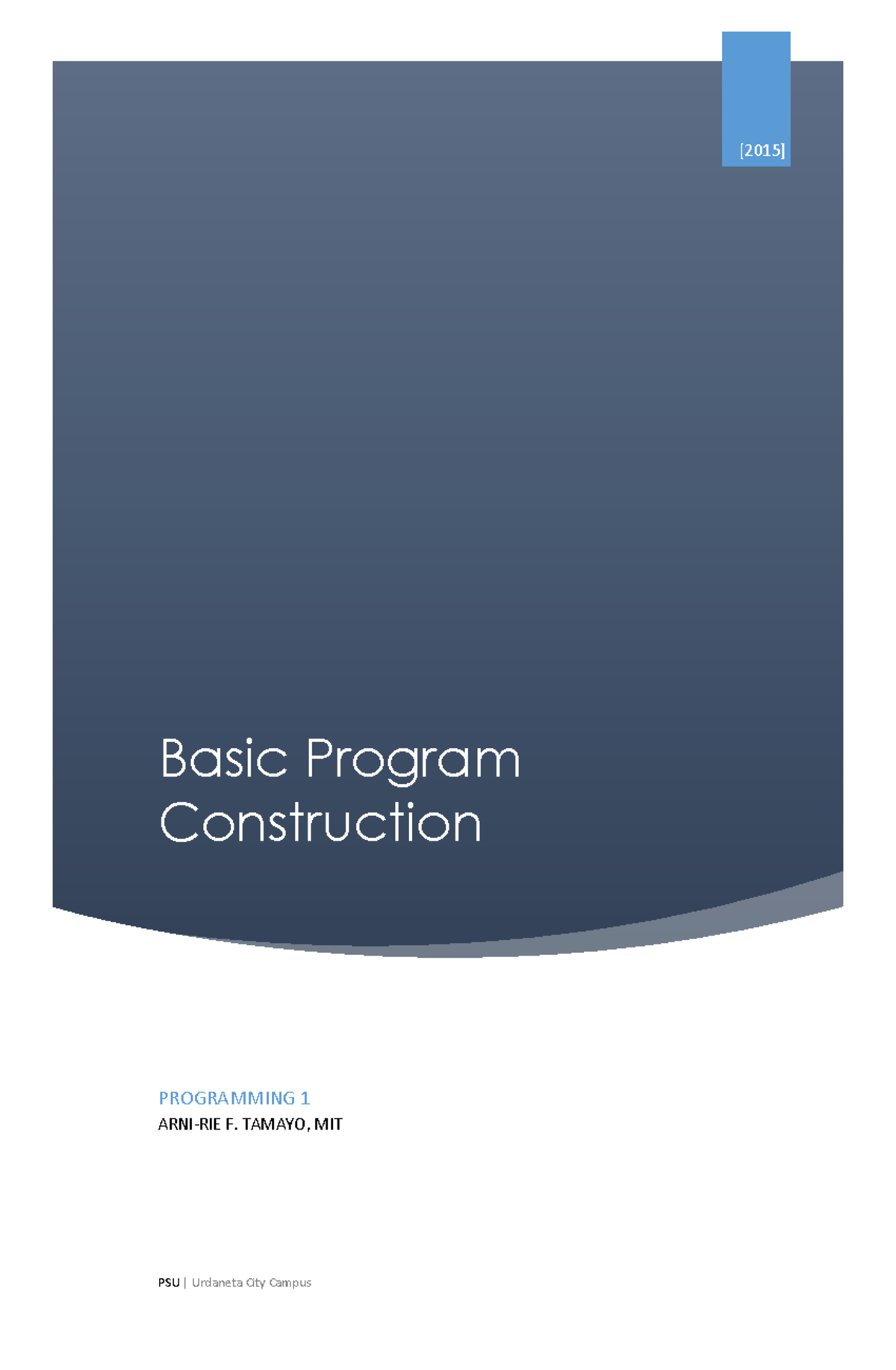 2 Basic Program Construction - Basic Program Construction [2015 ...