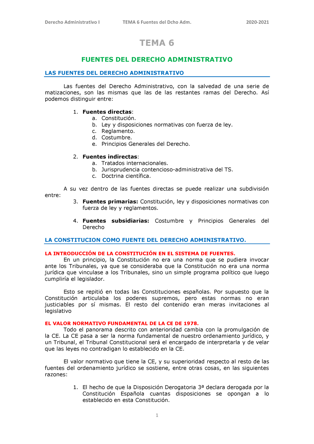 TEMA 6 Fuentes Del Derecho Administrativo - TEMA 6 FUENTES DEL DERECHO ...