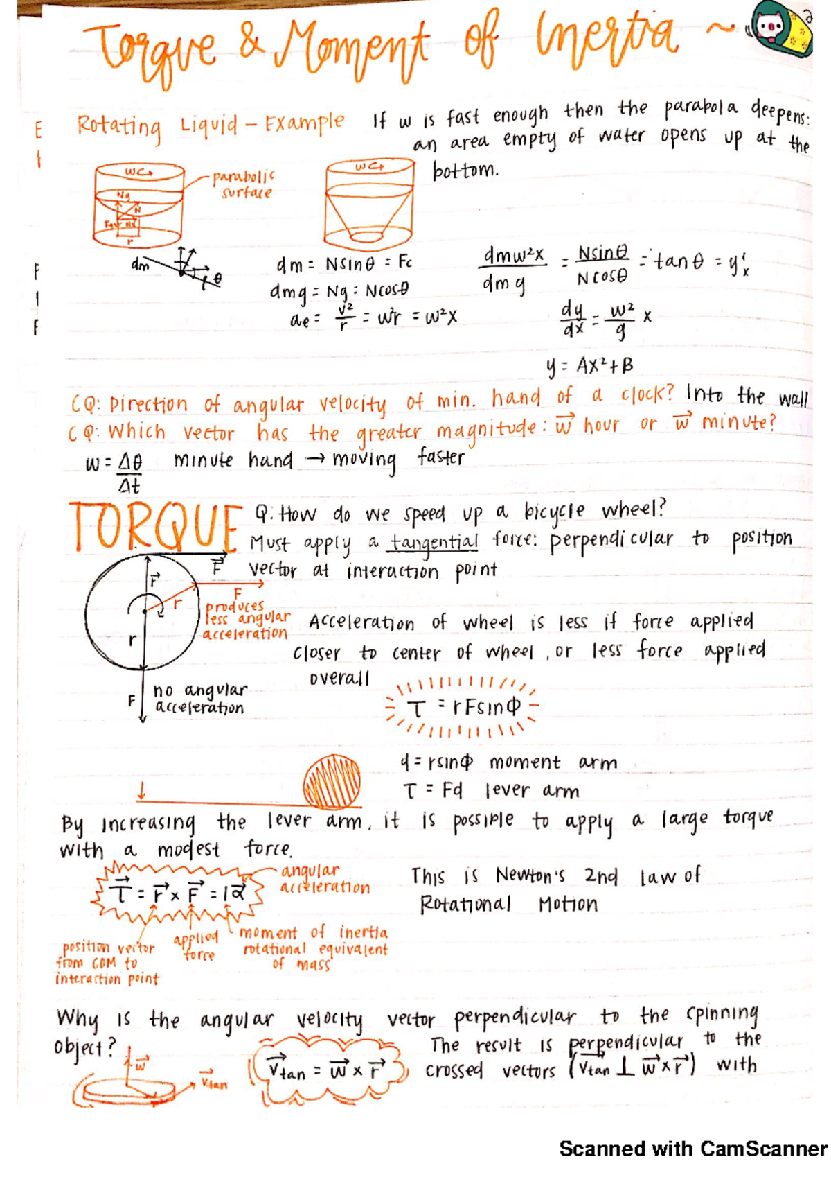 Rotational Motion - PHYS 2A - Scanned With CamScanner Scanned With ...