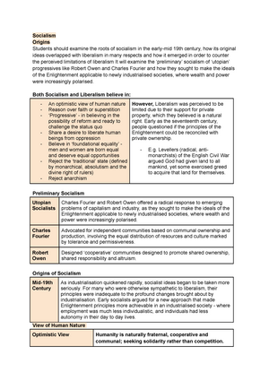 Socialism Socialism Origins Students should examine the roots of