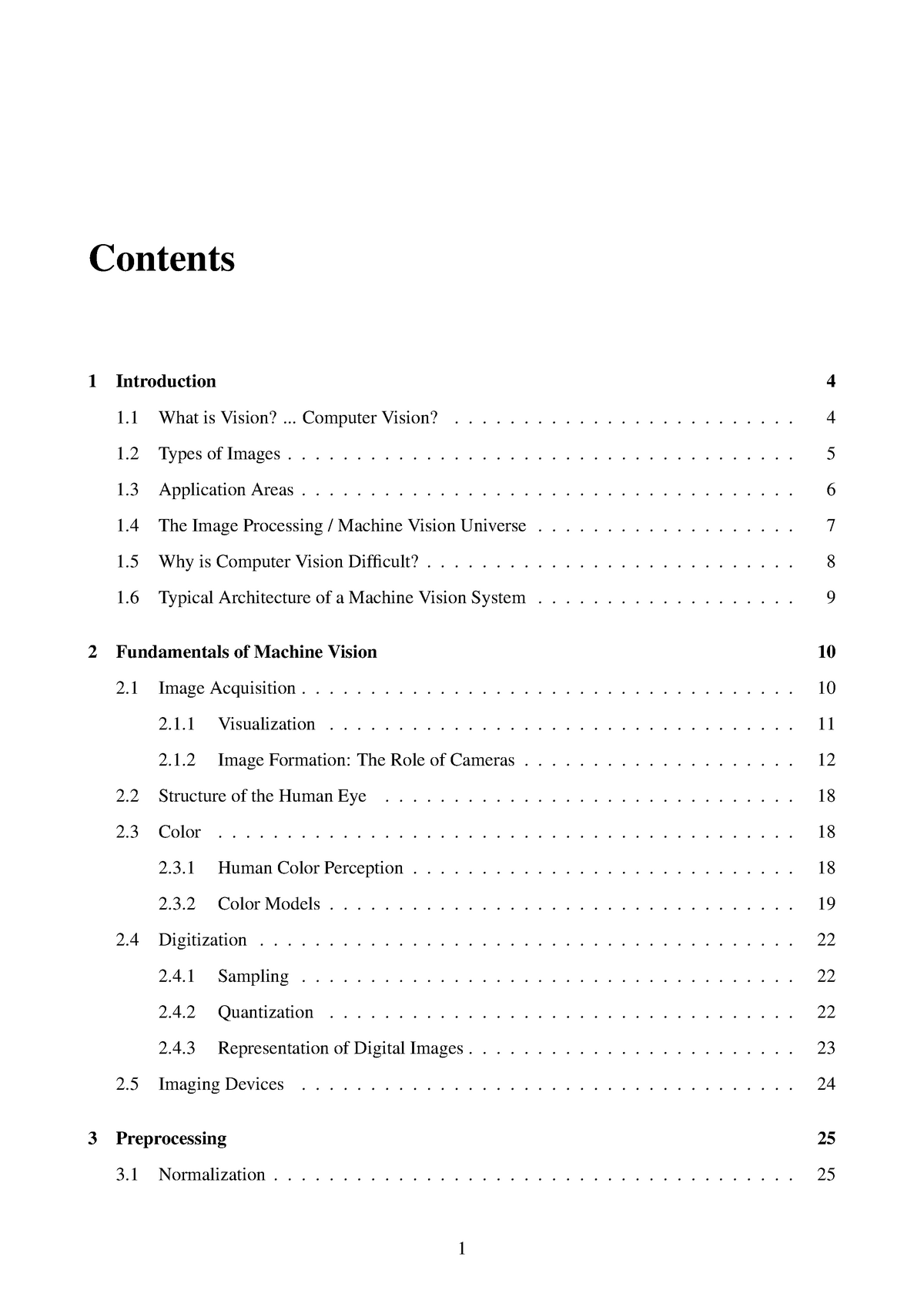 Computer vision - Lecture notes 1-4 - Contents 1 Introduction 1 What is ...