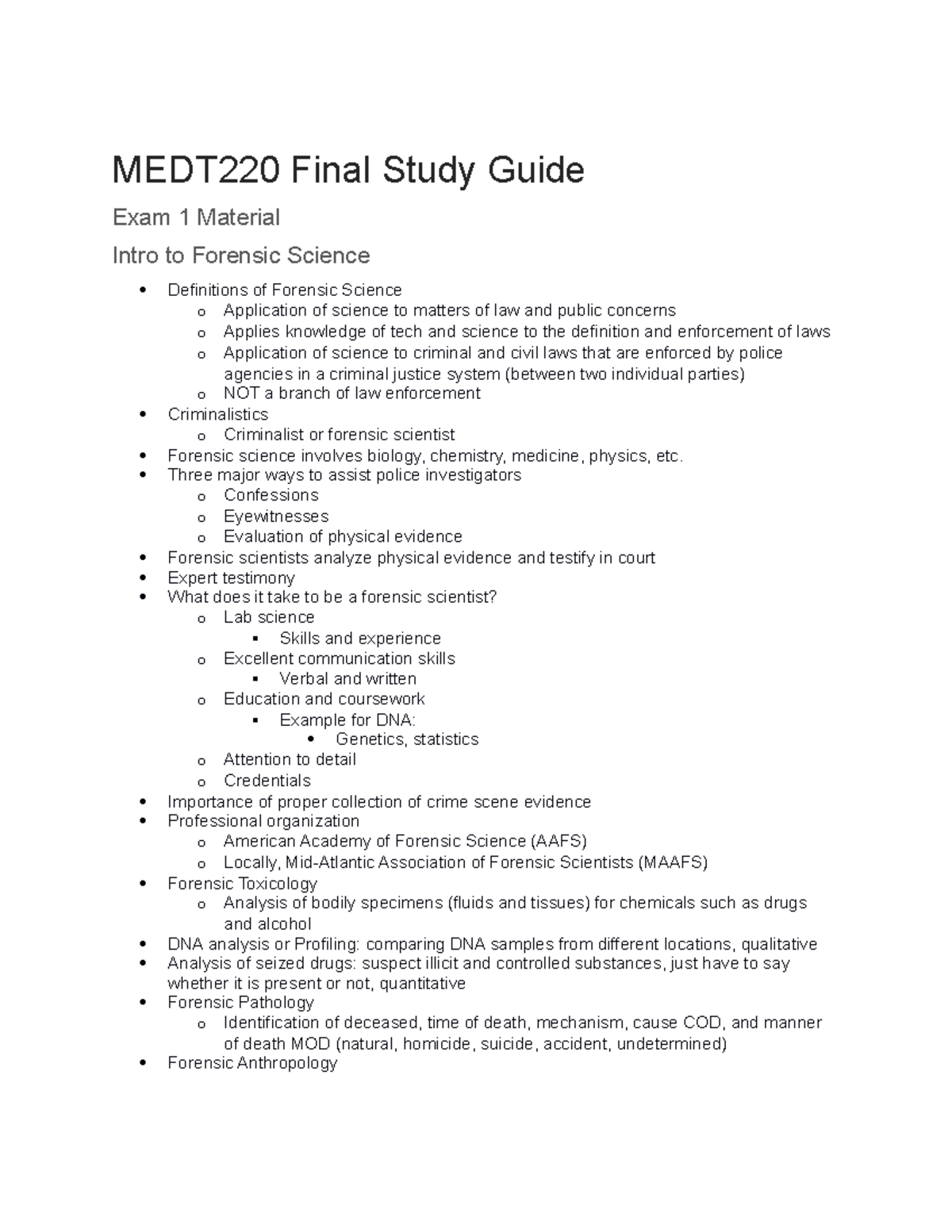Medt220 Final Study Guide Ud Studocu