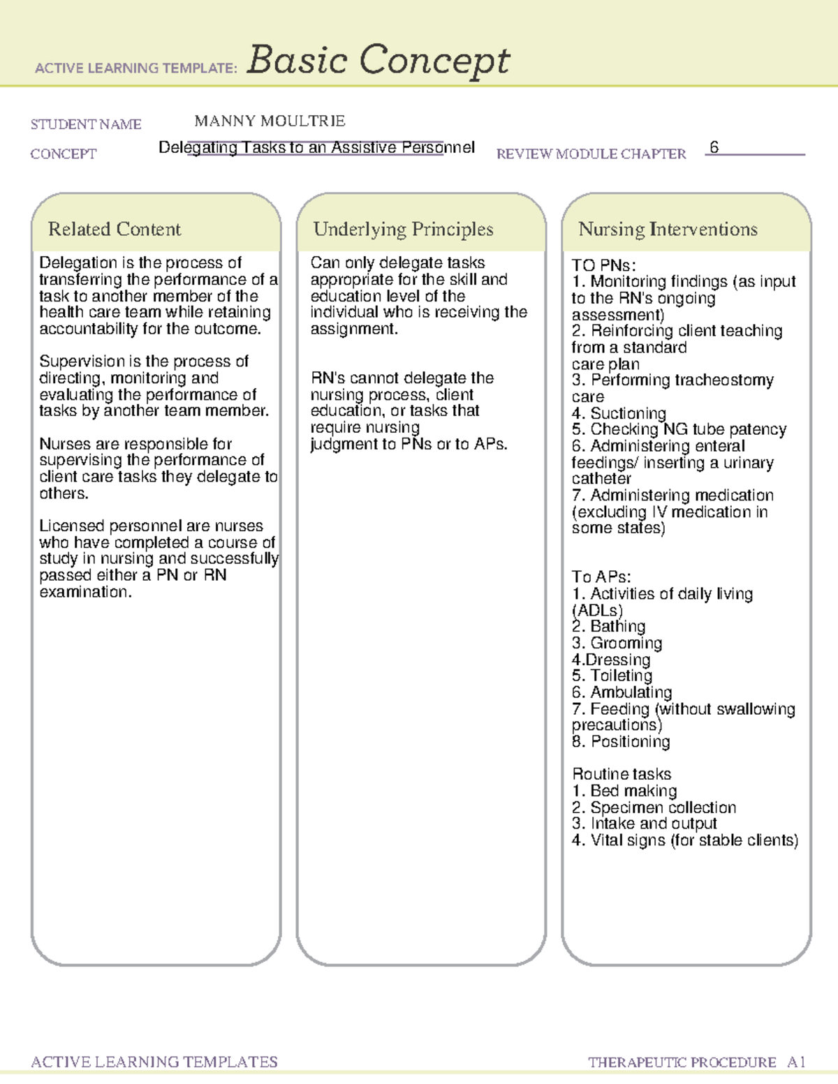 task assignment for assistive personnel