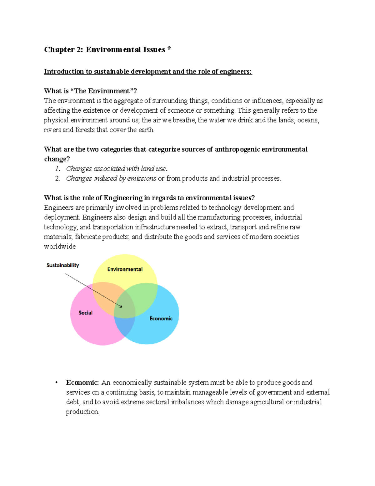 Review Notes 3 - Chapter 2: Environmental Issues * Introduction to ...