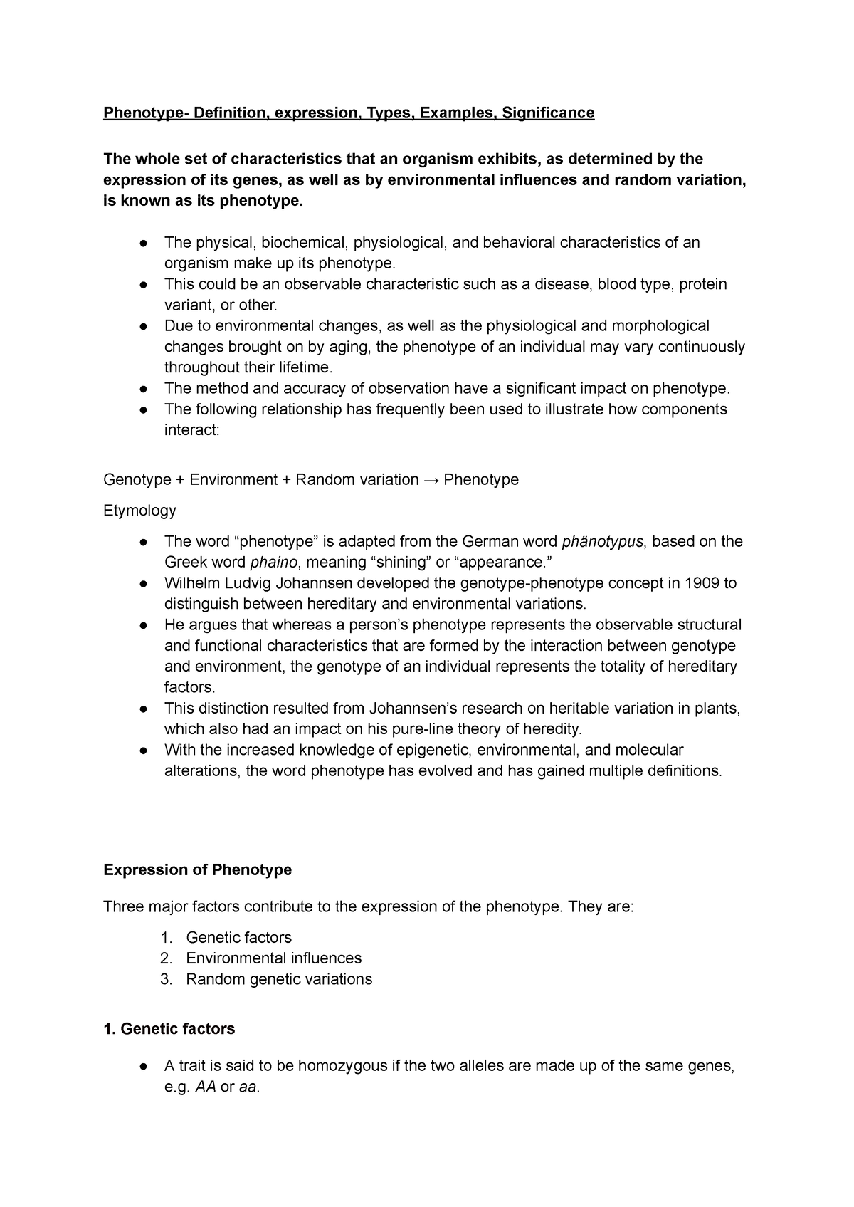 Genetics - Phenotype - Phenotype- Definition, Expression, Types ...