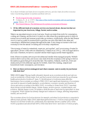 ENVS 1301 - Learning 5 - ENVS Introduction To Environmental Science ...