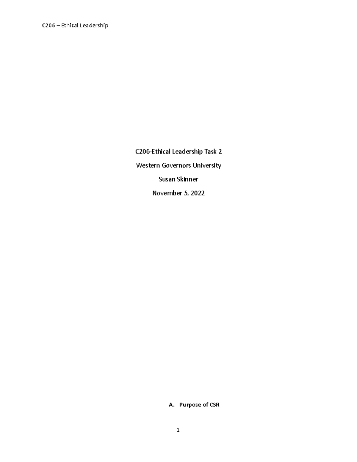 C206 Task 2 - C206 Task 2 Passed - C206-Ethical Leadership Task 2 ...