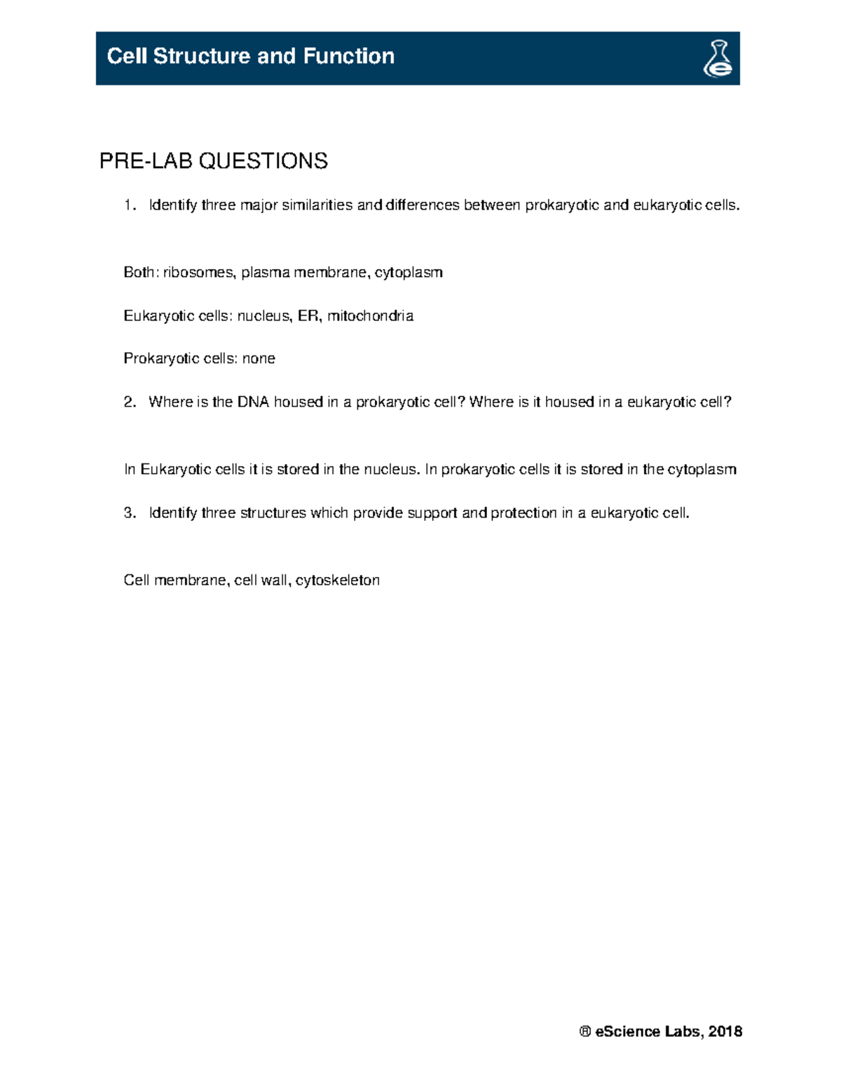 Lab 4b escience >science lab 4 PRELAB QUESTIONS Identify three