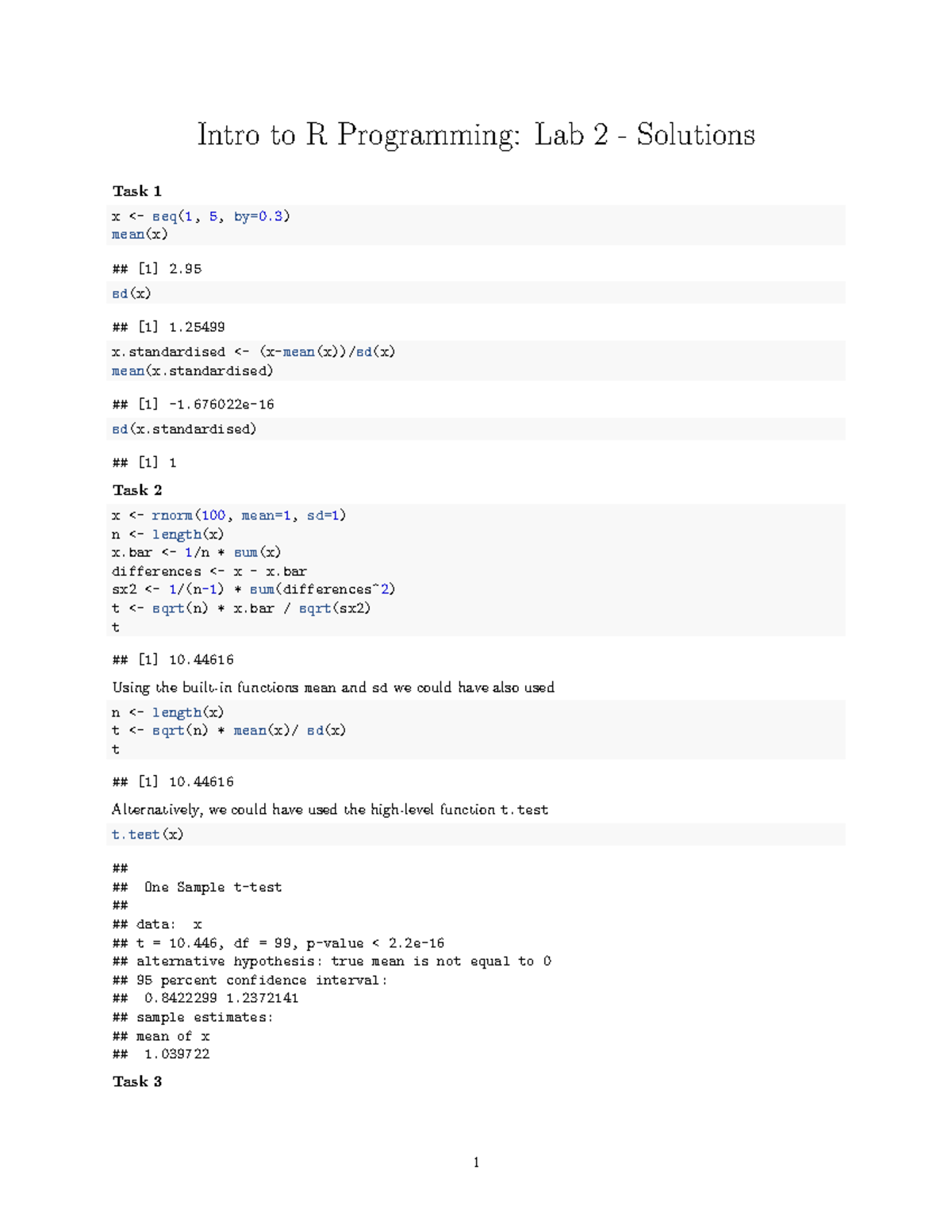Lab 2 - Solutions - lab - Intro to R Programming: Lab 2 Solutions Task ...