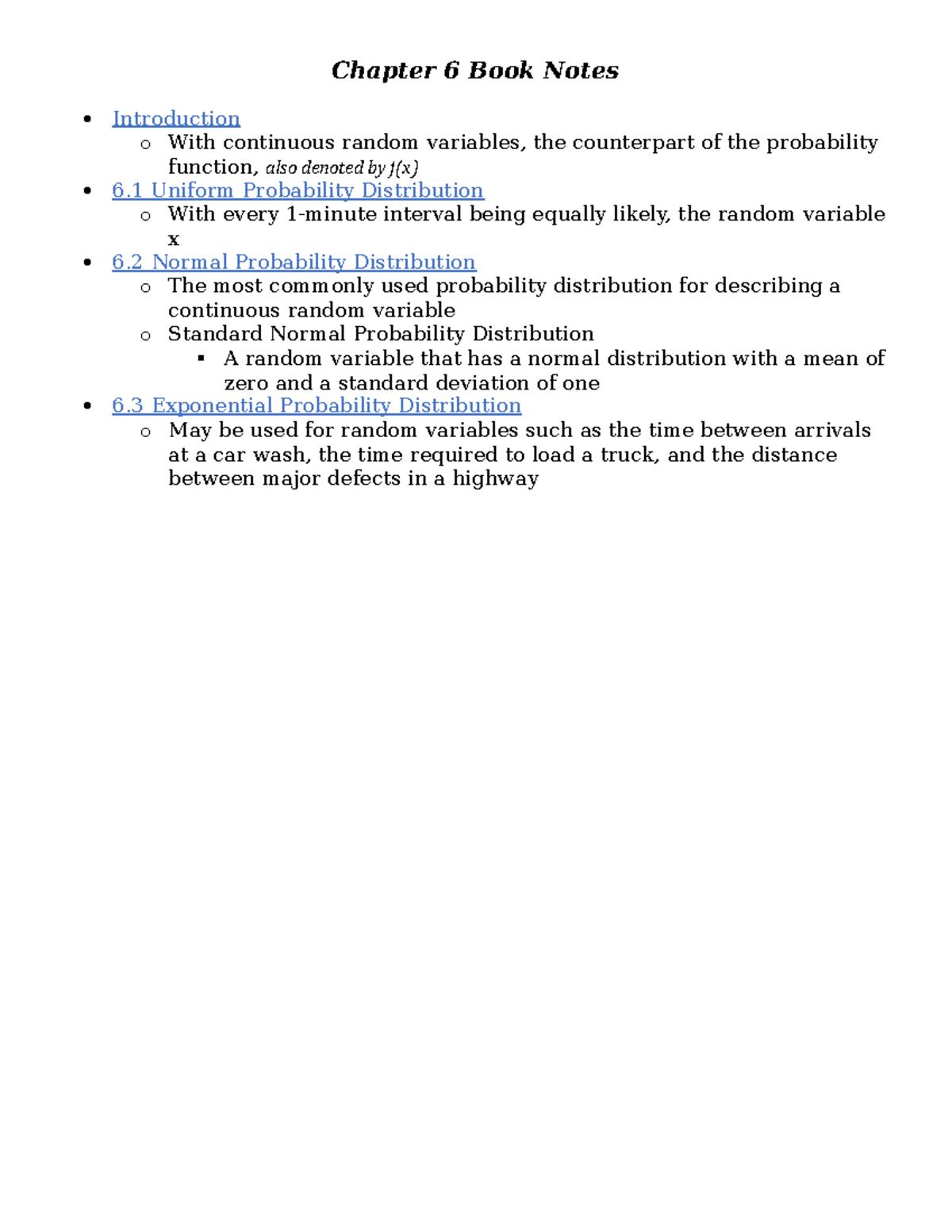 Chapter 6 Book Notes - Chapter 6 Book Notes Introduction o With ...