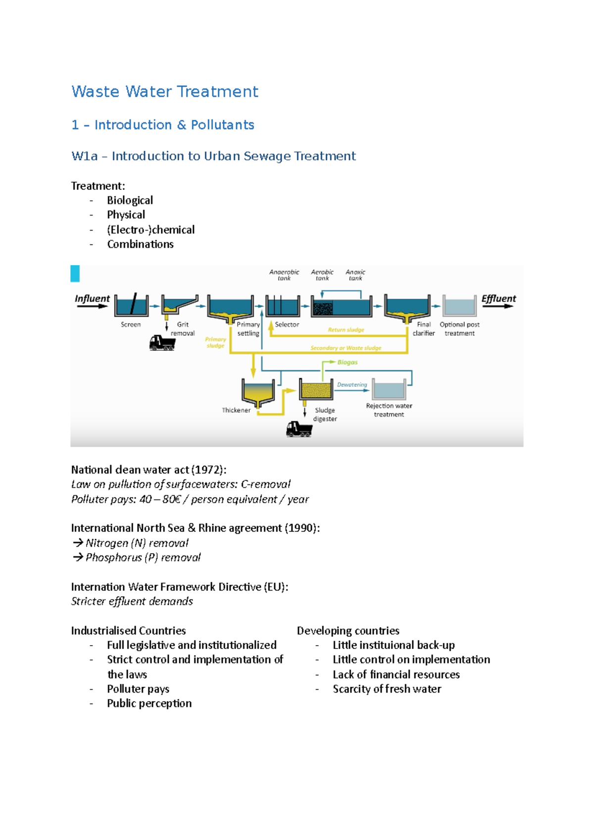 Samenvatting - College Wastewater Treatment Part | Introduction To ...