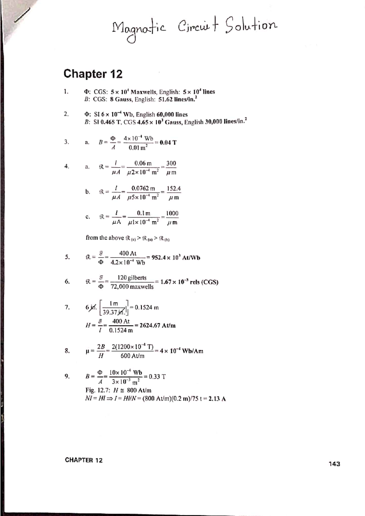 Magnatic Circuit Solution - English - Studocu