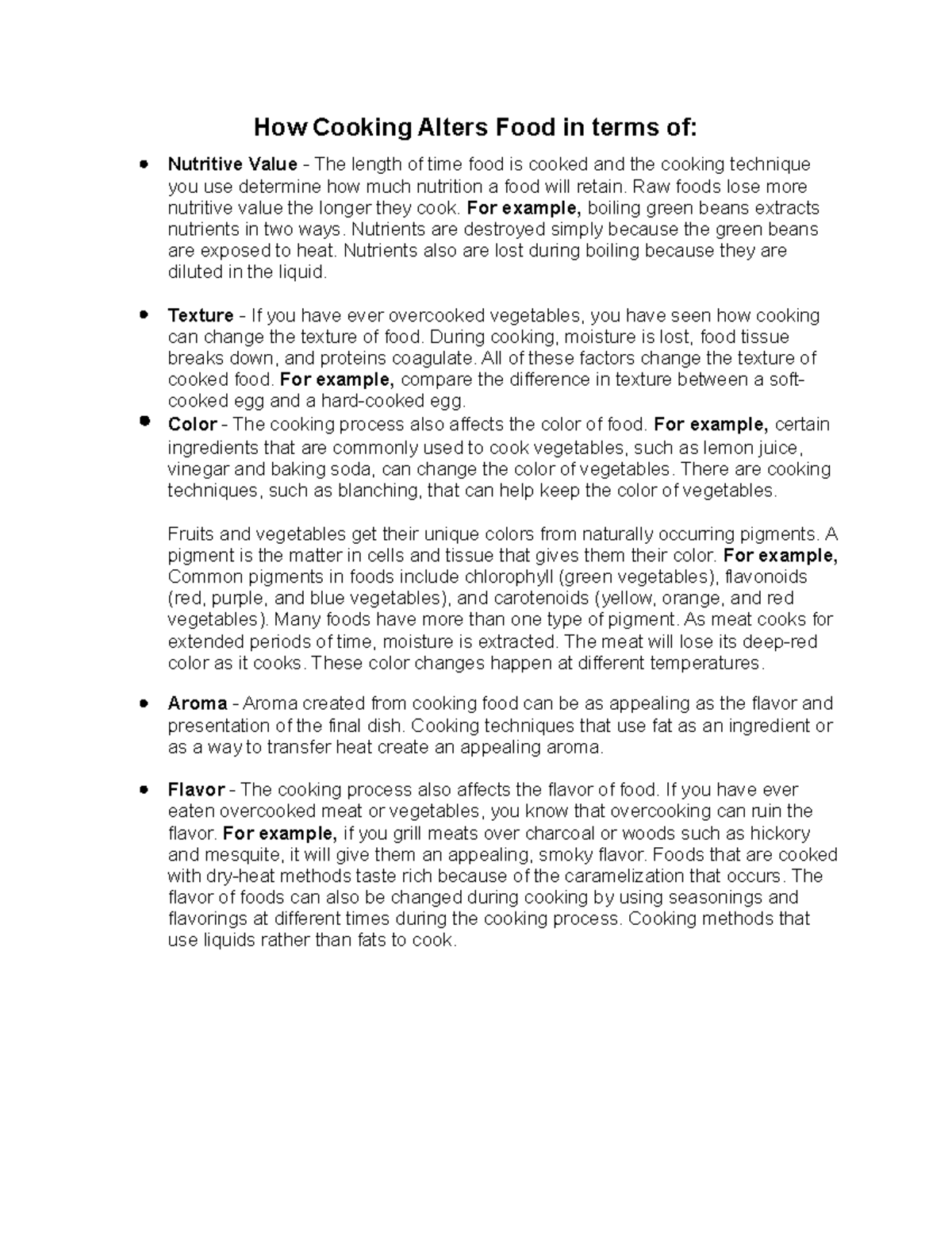 Principles of Cooking - Risk Management - Studocu