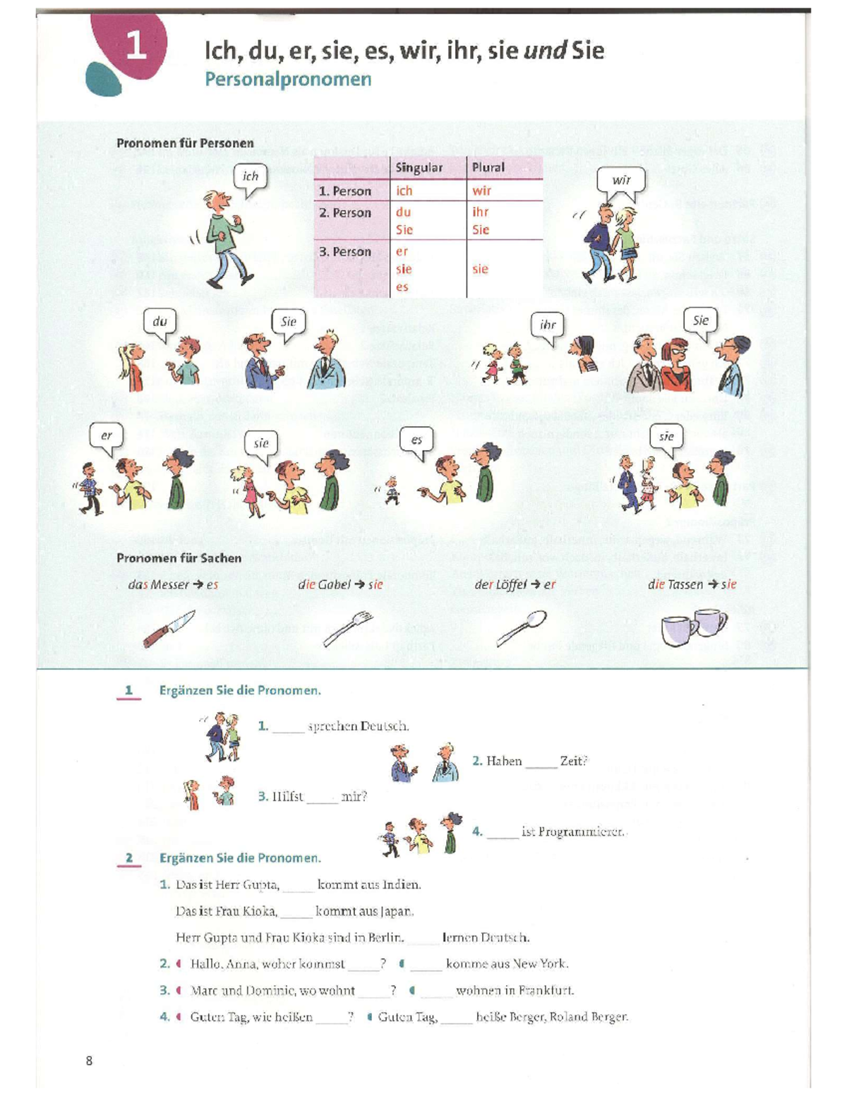 Konjunktiv 1 Und 2 übungen Ü Bungen Personal Pronomen UND Verben Konjugation - Civil Engineering