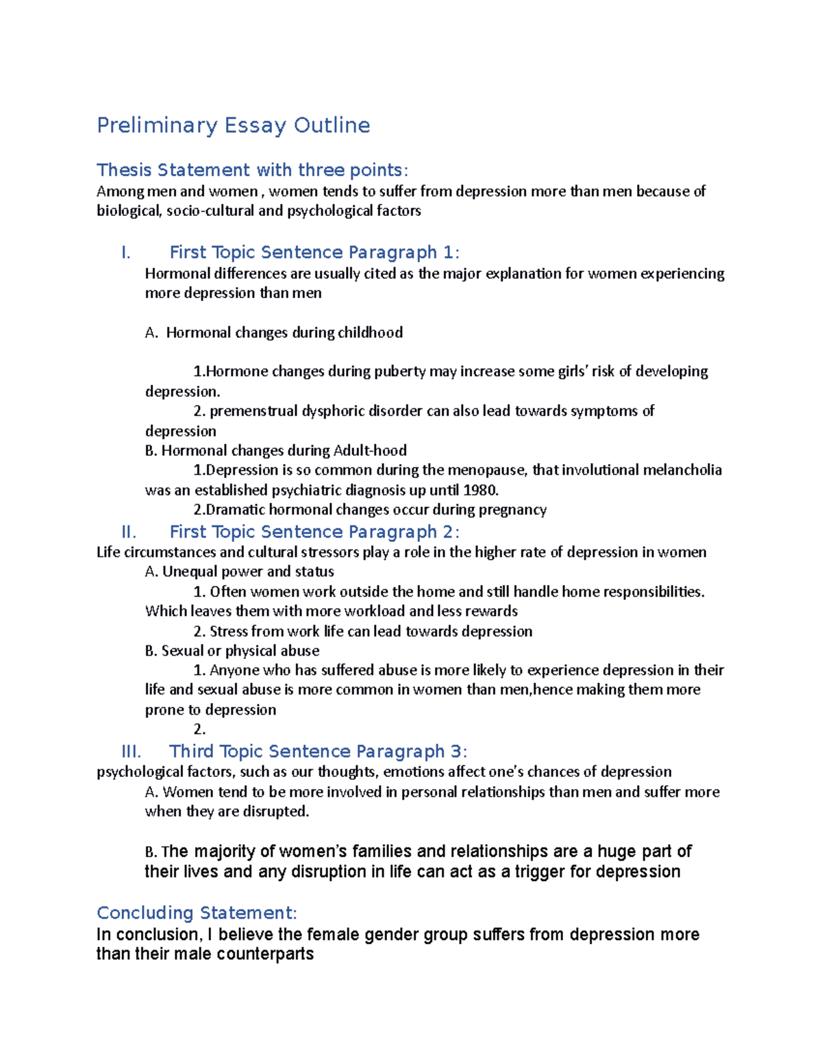 preliminary thesis points