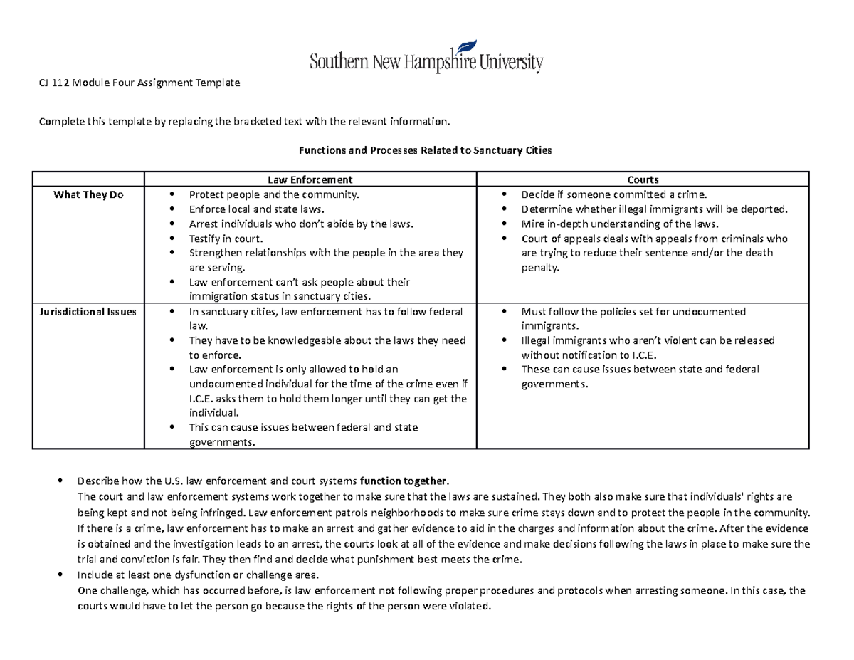 CJ-112 4-2 Assignment - iujjgjghjgh - CJ 112 Module Four Assignment ...