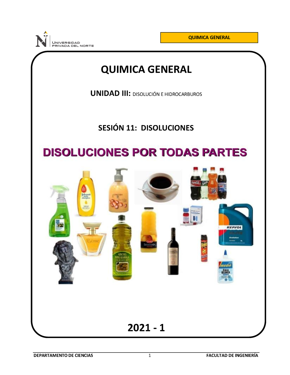 Hoja De Taller 11 - QUIMICA GENERAL UNIDAD III: DISOLUCI”N E ...