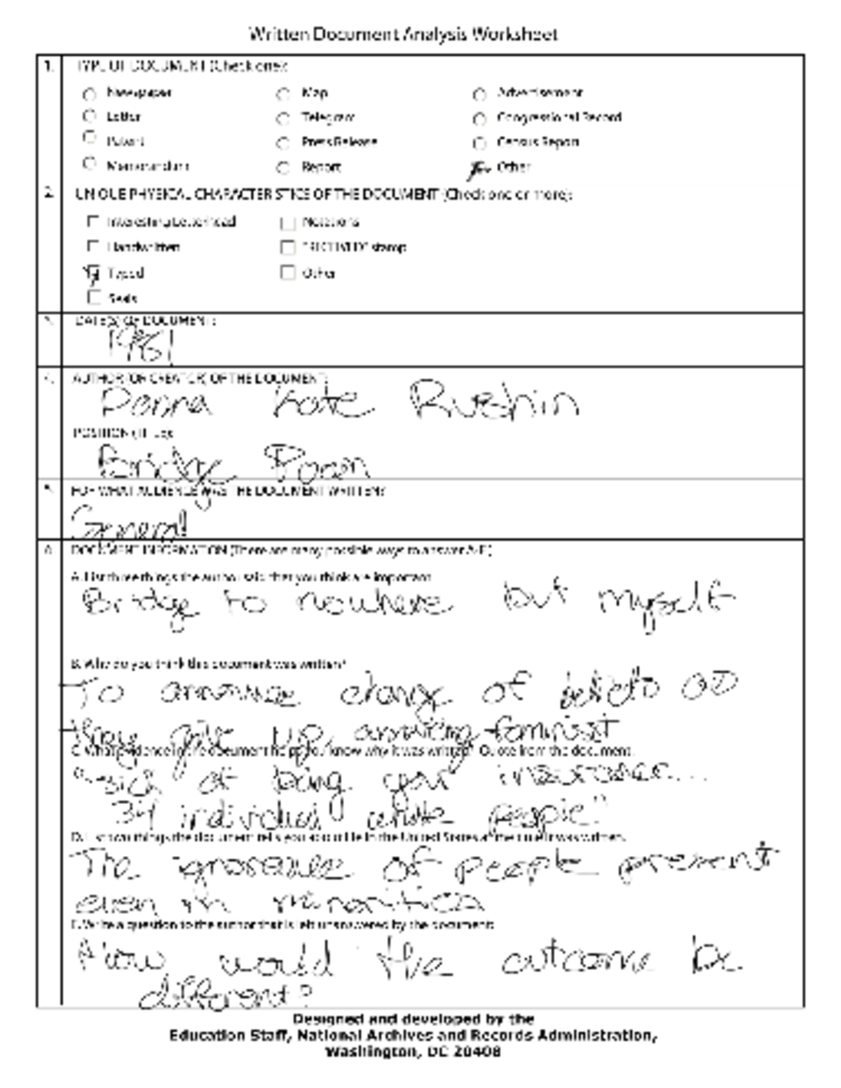 Written document analysis worksheet answers 0 - Written Document