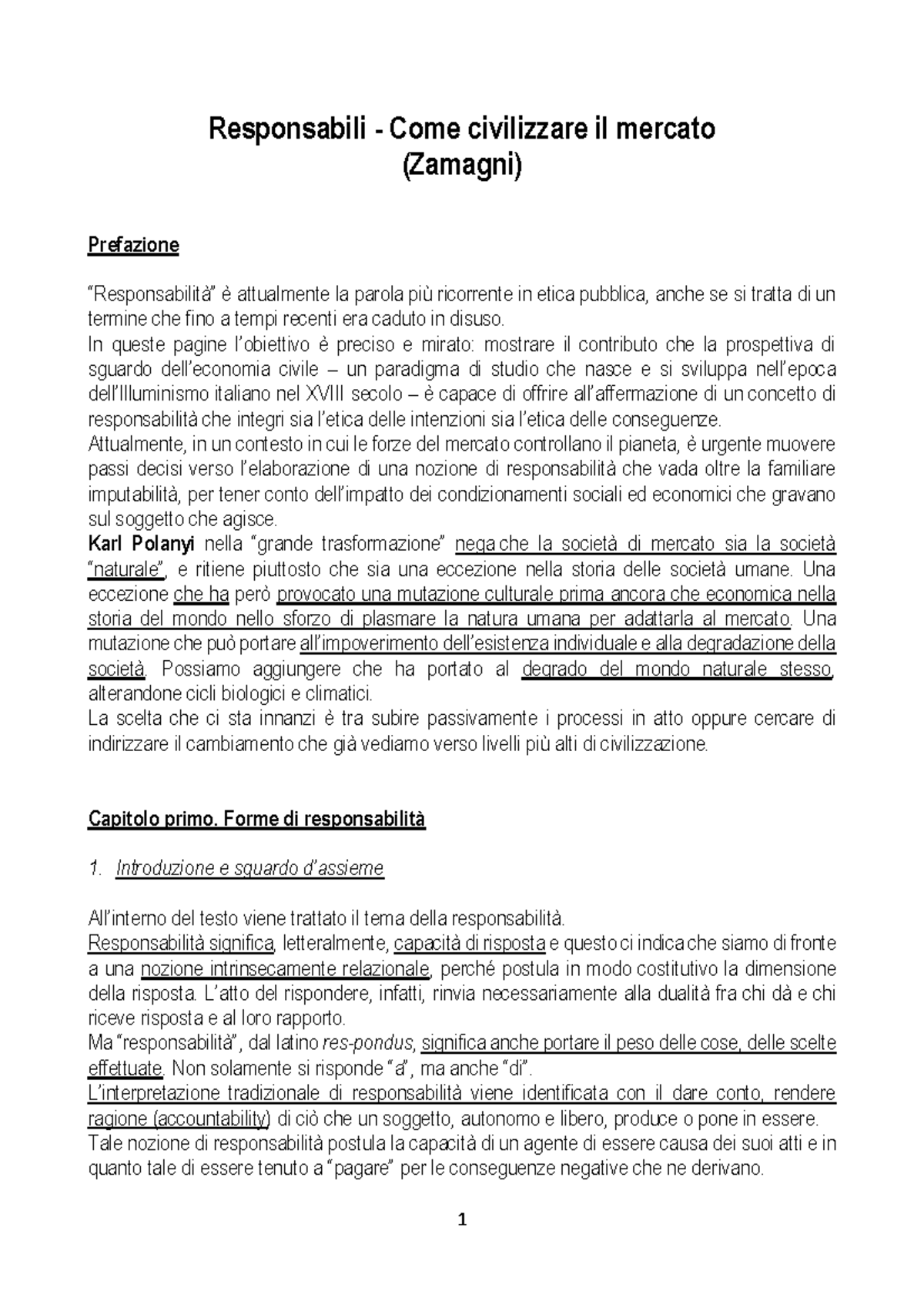 (Vichi) responsabili - riassunto - Responsabili - Come civilizzare il ...