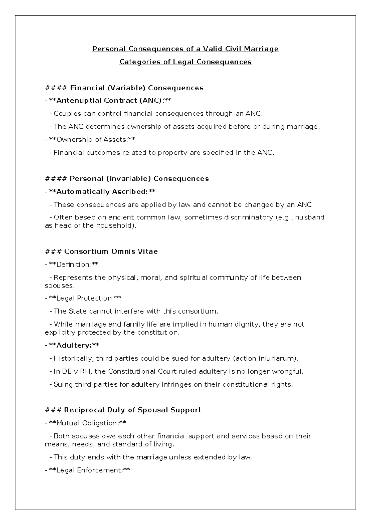 Topic 5 - Personal Consequences of a Valid Civil Marriage (Part 3 ...