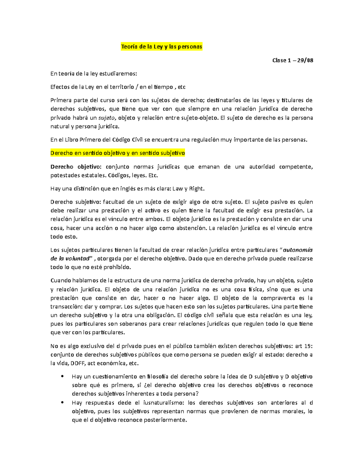 Teoría de la Ley y las personas - Teoría de la Ley y las personas Clase ...