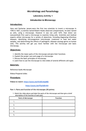 Module 1and2- Micropara - Lesson 1: Scope Of Microbiology MICROBIOLOGY ...