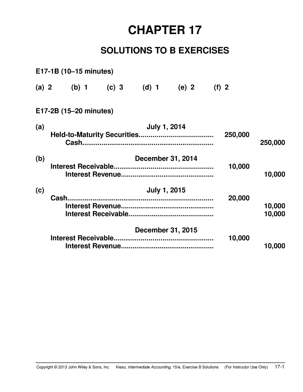 Solution Manual Intermediate Accounting 15th Kiesoch 17 - CHAPTER 17 ...