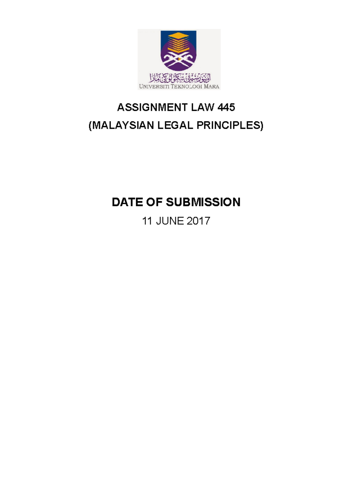 Assignment Law 445 - Illustrate the extent to which the Federal ...