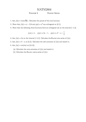 Fourier-series-tutorial sequences and series MATM2664 - MATM2664 - UFS ...