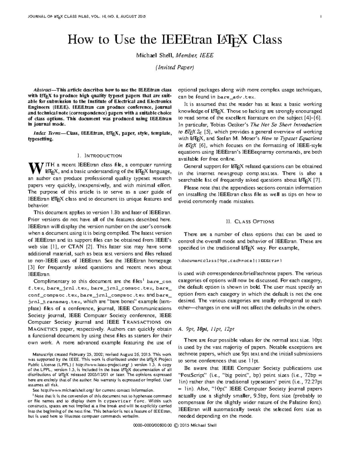 IEEEtran Howto - Oihkjh - JOURNAL OF LATEX CLASS FILES, VOL. 14, NO. 8 ...