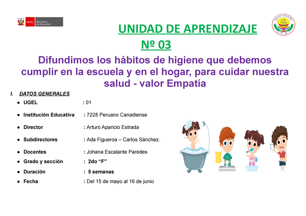 Unidad DE Aprendizaje N° 3 Grupo 2 - UNIDAD DE APRENDIZAJE Nº 03 ...