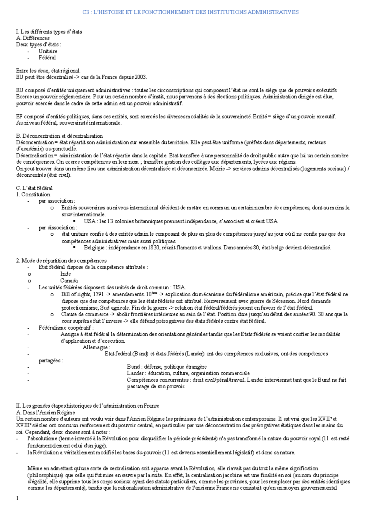 C3 Organisation Judiciaire Administrative C3 L’HISTOIRE ET LE