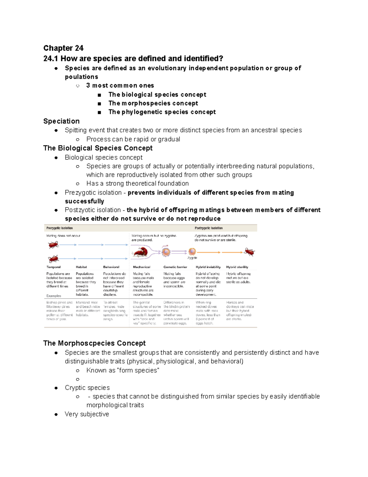 BIO 113 Chapters 24 and 25 Lecture Notes - Chapter 24 24 How are ...