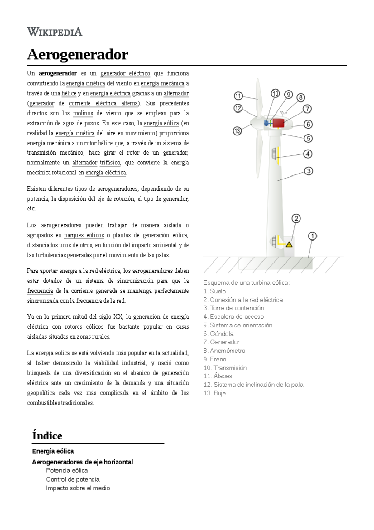 Informe Aerogenerador - Aerogenerador Un aerogenerador es un generador ...
