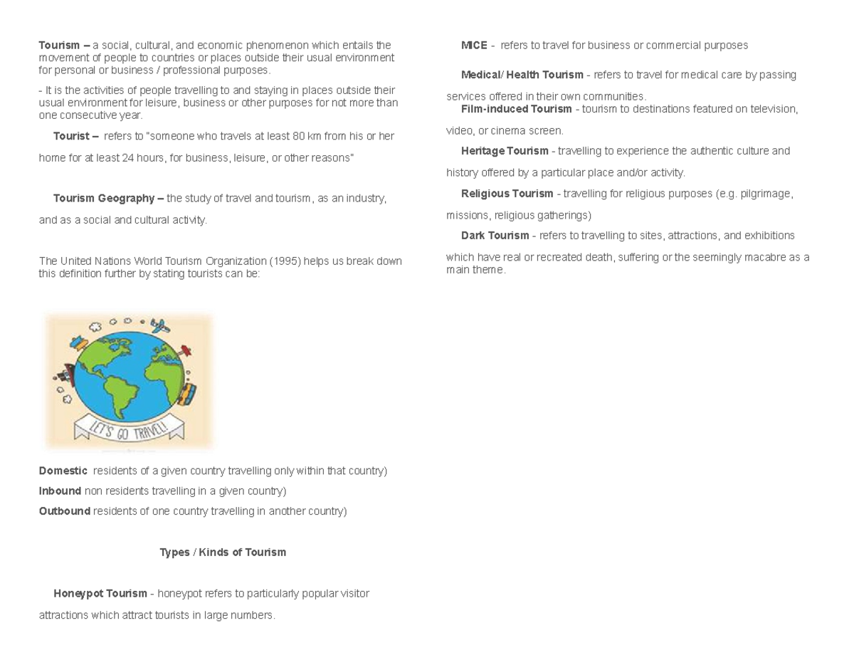 TPC221- Global Tourism - Tourism – a social, cultural, and economic ...