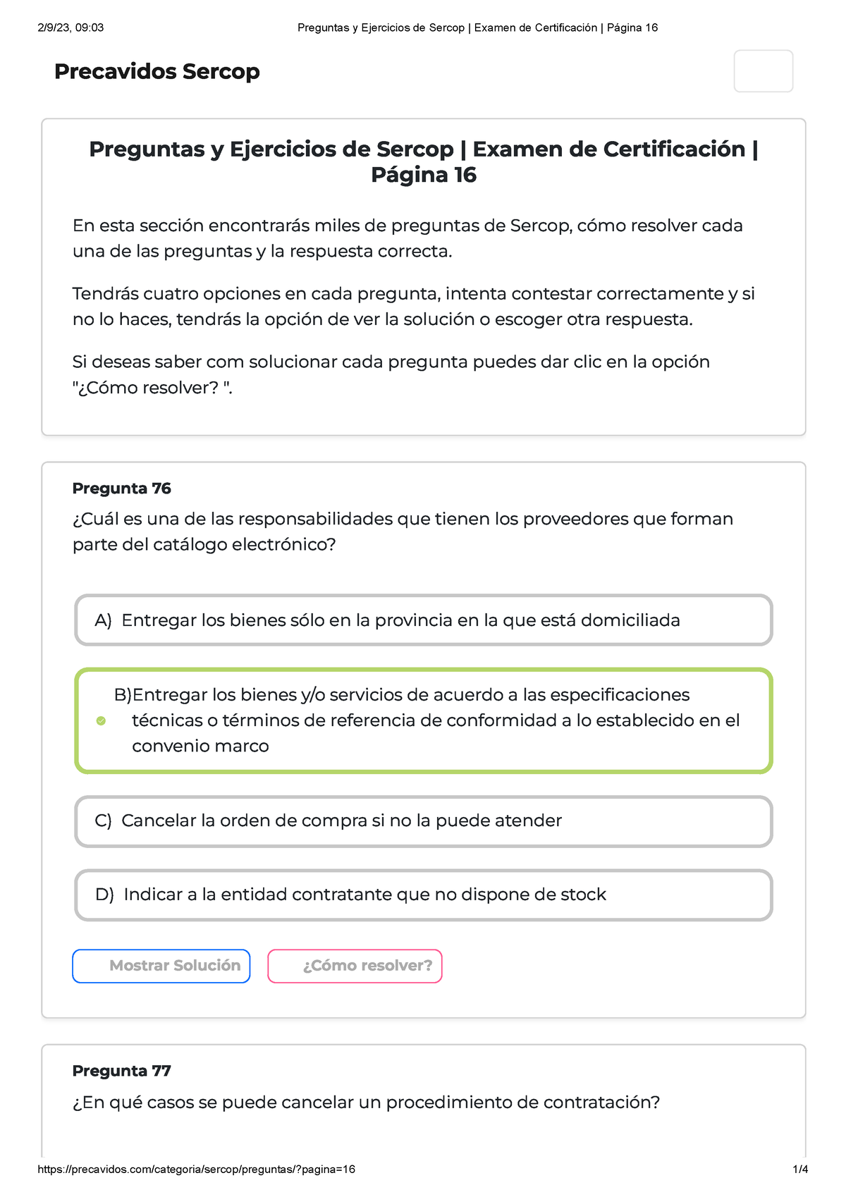 Preguntas Y Ejercicios De Sercop Examen De Certificación Página 16 ...