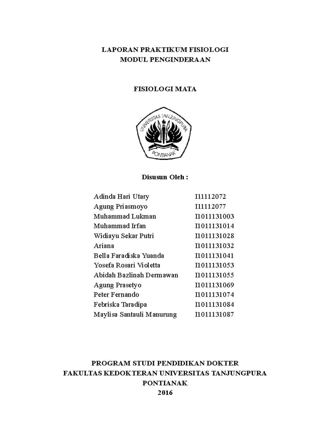 Laporan Praktikum Fisiologi MATA Penginderaan Kelompok B2 - LAPORAN ...