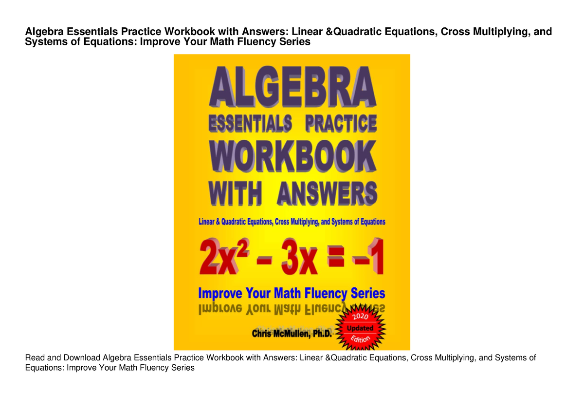 READ [PDF] Algebra Essentials Practice Workbook with Answers: Linear ...