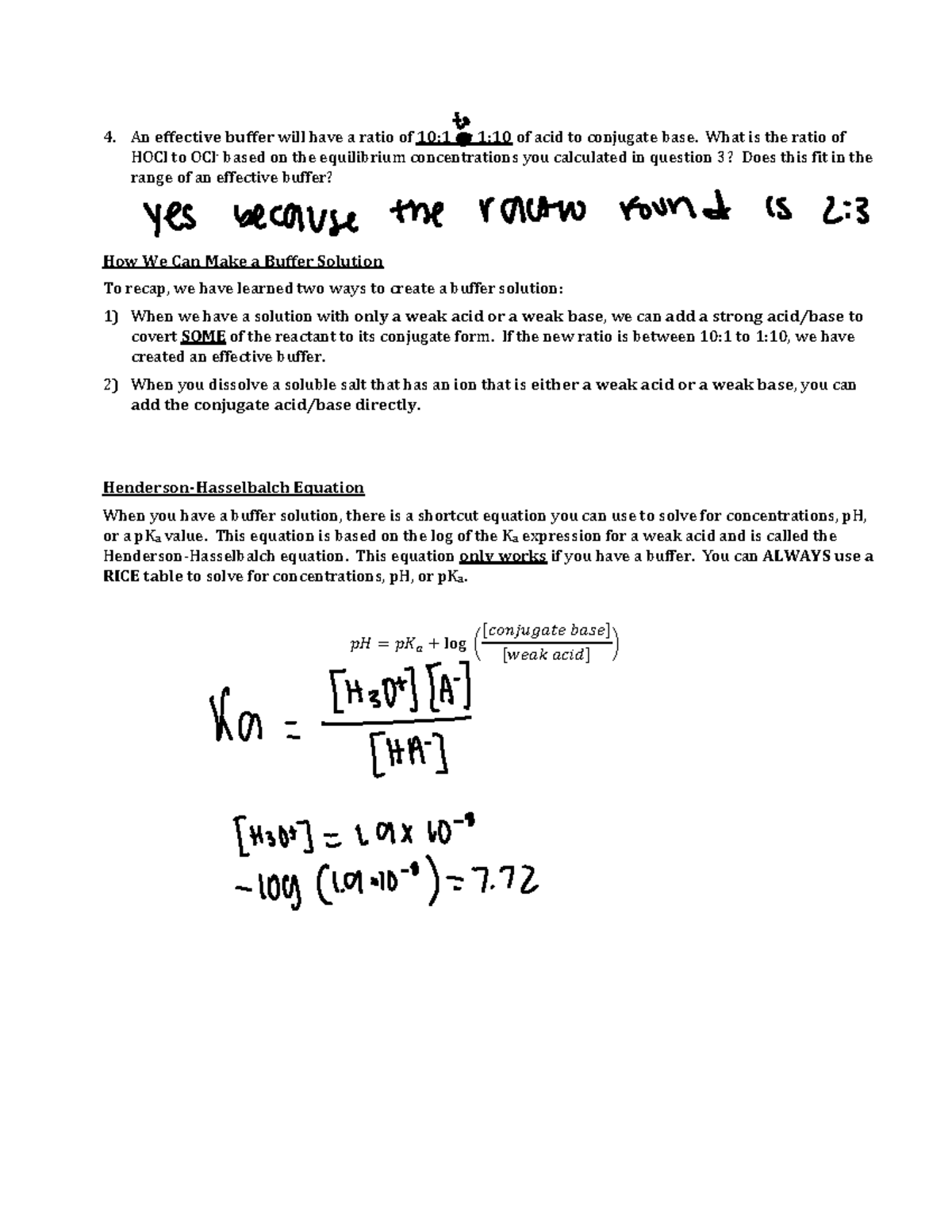 Buffers lecture notes4 4. An effective buffer will have a ratio of