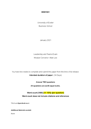 Leadership theories - Notes - Lecture 6 – Leadership part 1 Lecture ...
